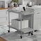 Martha Stewart Liam 2-Tier Gray Mobile Office Storage and Printer Cart w/Brushed Nickel Frame NAN-JH-17107-GY-MS - alternate 1